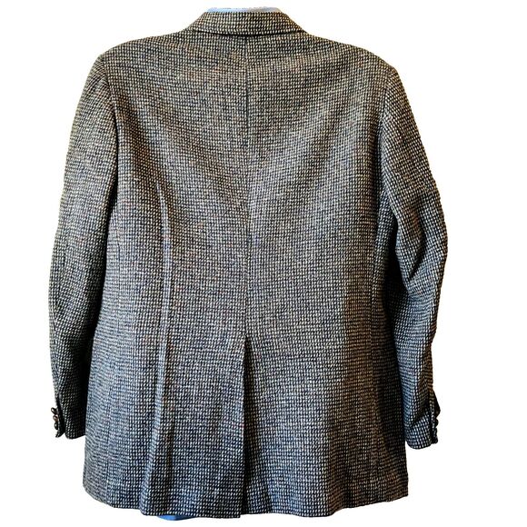 Stanley Blacker Tweed Wool Vintage Sport Coat Gray Check Fleck 42 44 USA - Picture 5 of 16